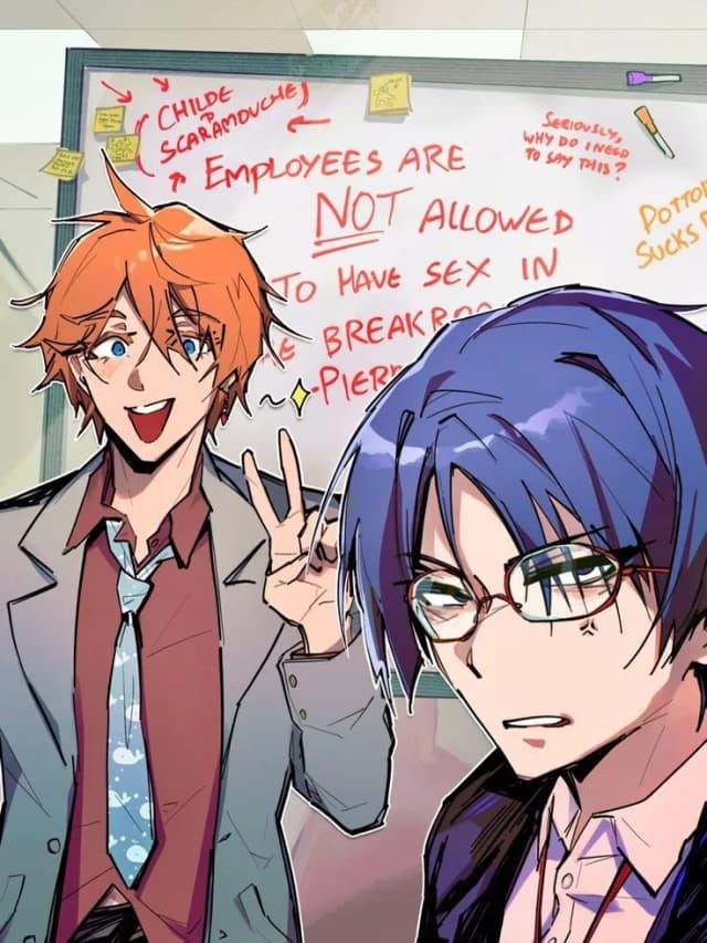 Обложка фанфика Собрание, абсурд и кофе